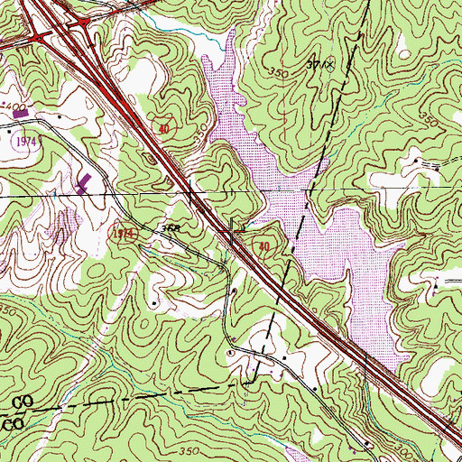 Topographic Map of Interchange 283, NC
