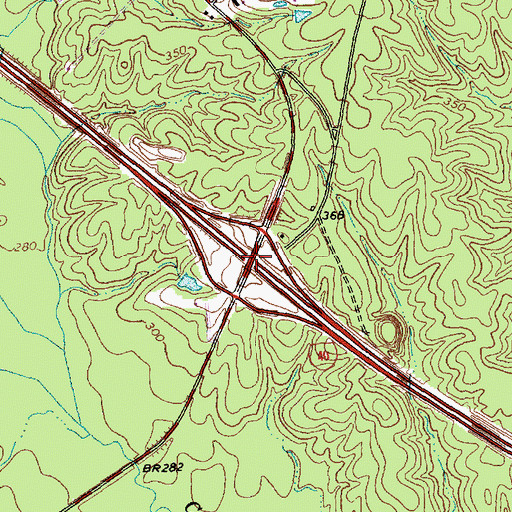 Topographic Map of Interchange 285, NC