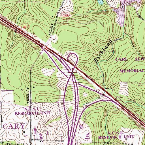 Topographic Map of Interchange 289, NC