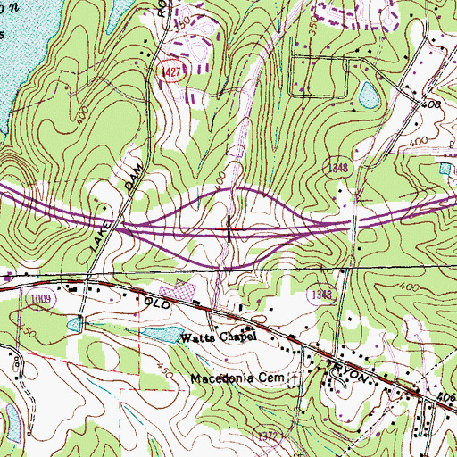 Topographic Map of Interchange 295, NC