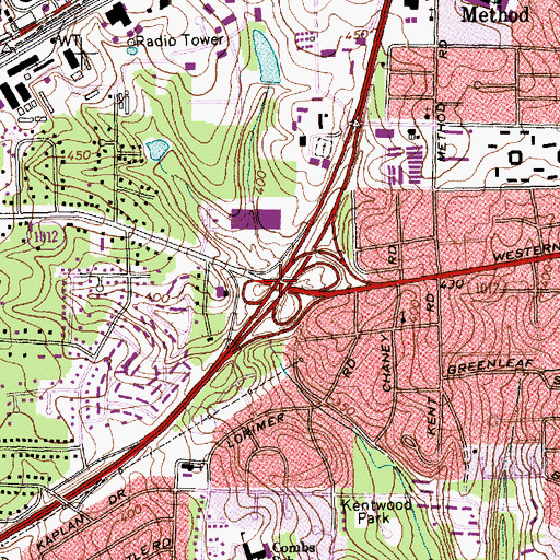 Topographic Map of Interchange 2A, NC