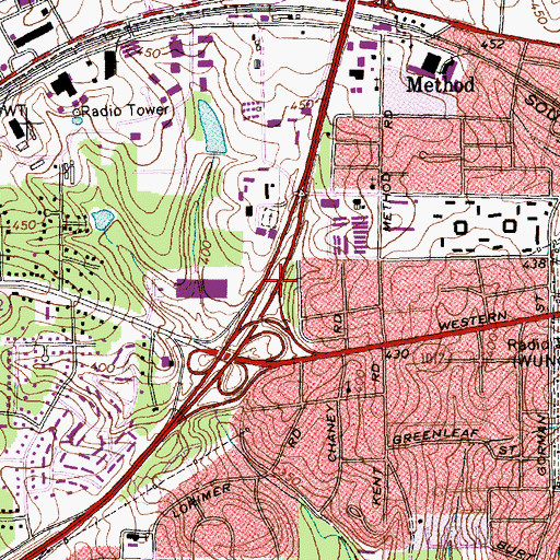 Topographic Map of Interchange 2B, NC
