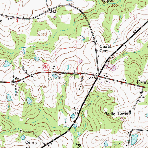 Topographic Map of Interchange 319, NC