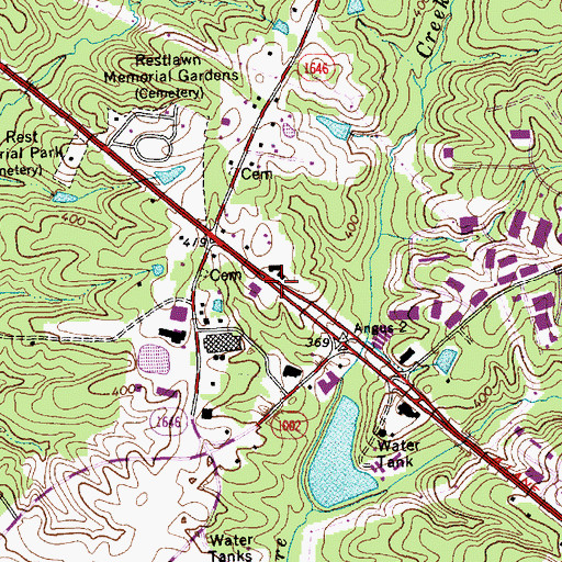 Topographic Map of Interchange 4A, NC