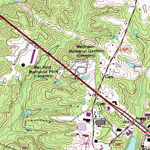 Topographic Map of Interchange 4B, NC