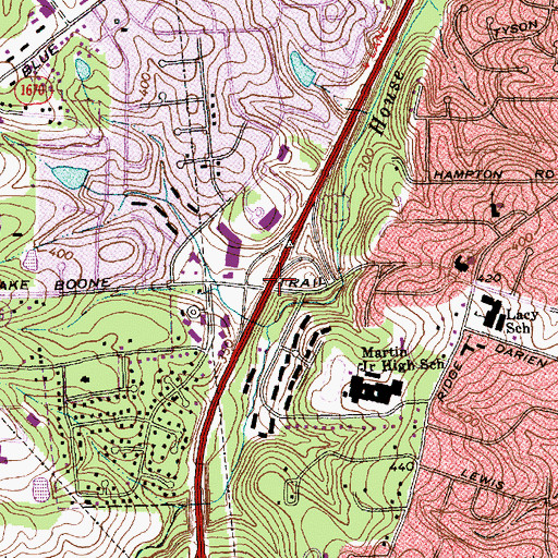 Topographic Map of Interchange 5, NC