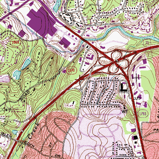 Topographic Map of Interchange 6, NC