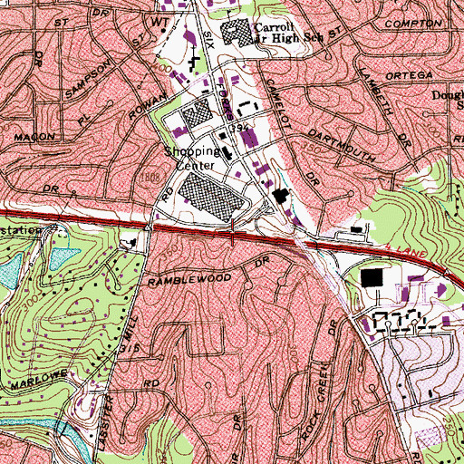 Topographic Map of Interchange 8B, NC