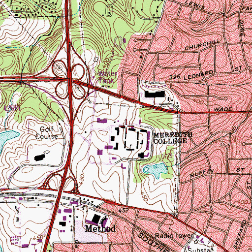 Topographic Map of Carroll Health Center, NC