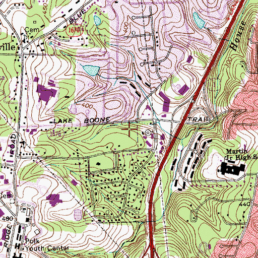 Topographic Map of Health South Blue Ridge Surgery Center, NC