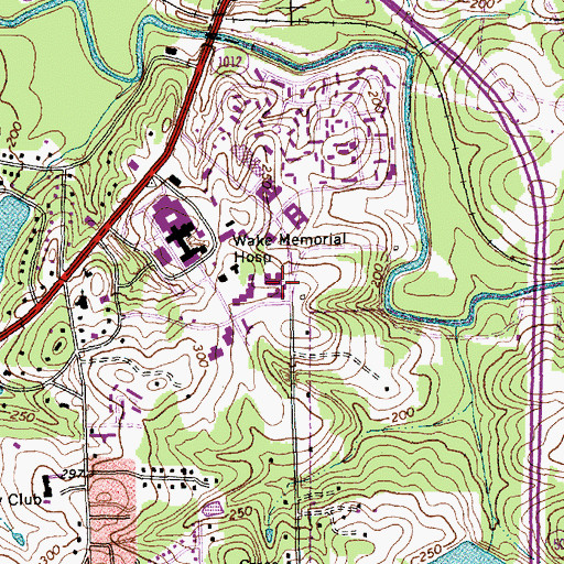Topographic Map of Holly Hill Hospital and Treatment Center, NC