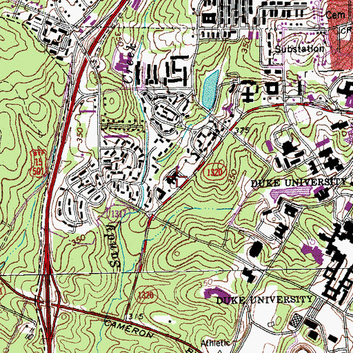 Topographic Map of Lenox Baker Childrens Hospital, NC