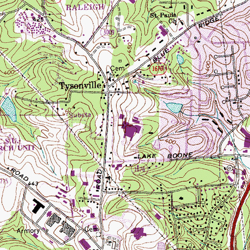 Topographic Map of Rex Hospital, NC