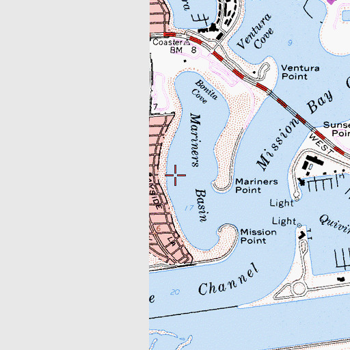 Topographic Map of Mariners Basin, CA