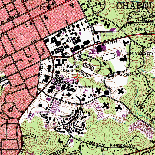 Topographic Map of Taylor Student Health Center, NC
