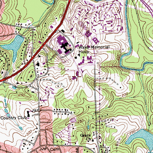 Topographic Map of Wake County Alcoholism Treatment Center, NC