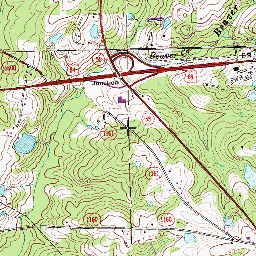 Topographic Map of Beaver Creek Commons Shopping Center, NC