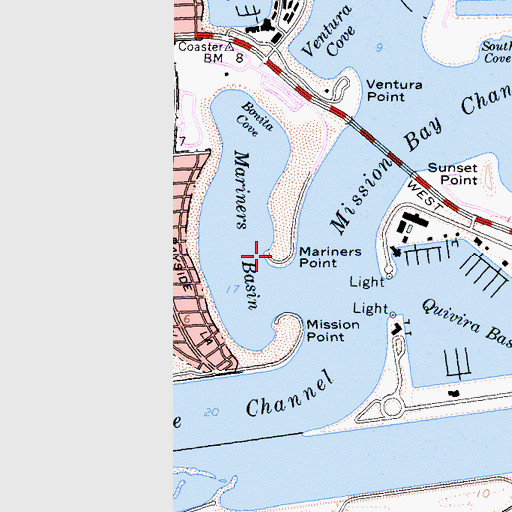 Topographic Map of Mariners Point, CA