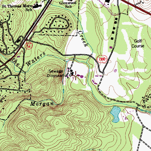 Topographic Map of Mason Farm Wastewater Treatment Plant, NC