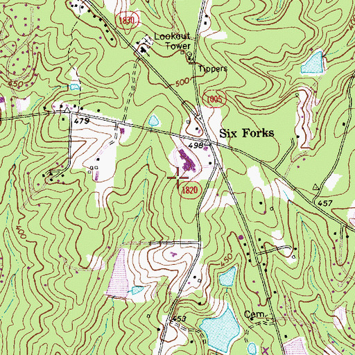 Topographic Map of Regency Mall Shopping Center, NC