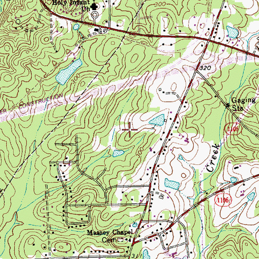 Topographic Map of Streets at Southpoint Shopping Center, NC
