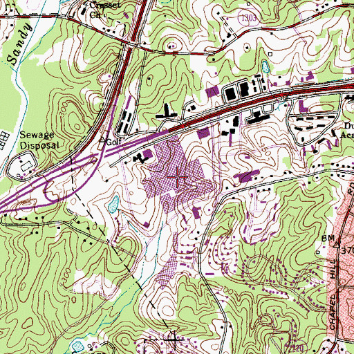 Topographic Map of Westgate Shopping Center, NC