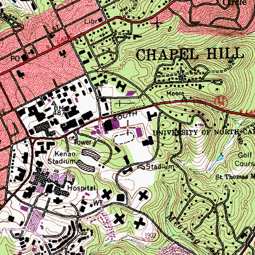 Topographic Map of Fetzer Field Grandstands, NC