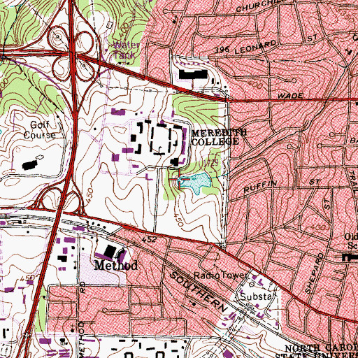 Topographic Map of McIver Amphitheater, NC