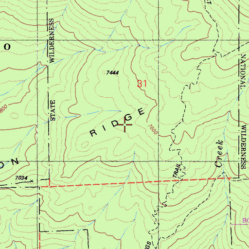 Topographic Map of Marion Ridge, CA