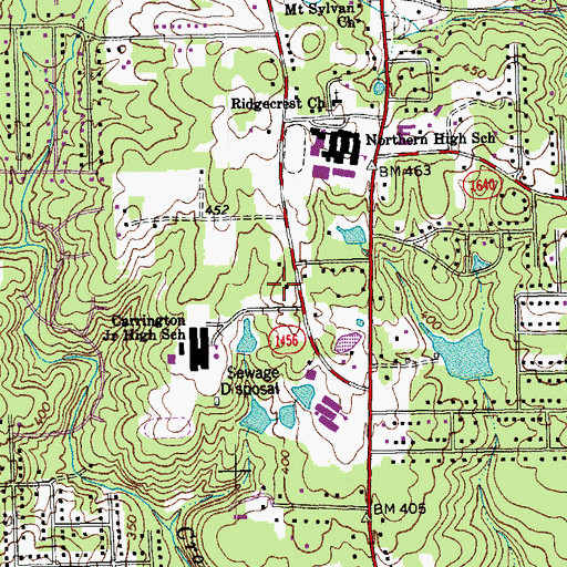 Topographic Map of Eno Valley Post Office, NC