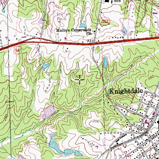 Topographic Map of Knightdale Post Office, NC