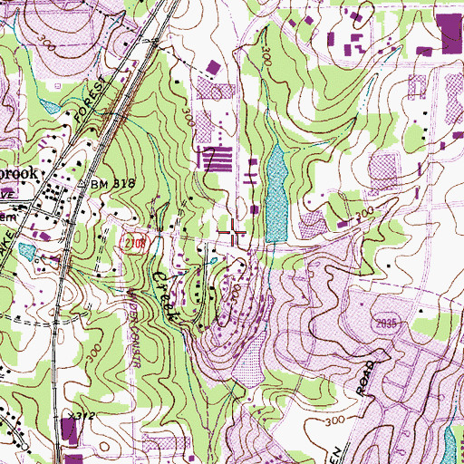 Topographic Map of Millbrook Post Office, NC