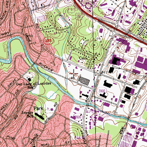 Topographic Map of North Hills Post Office, NC