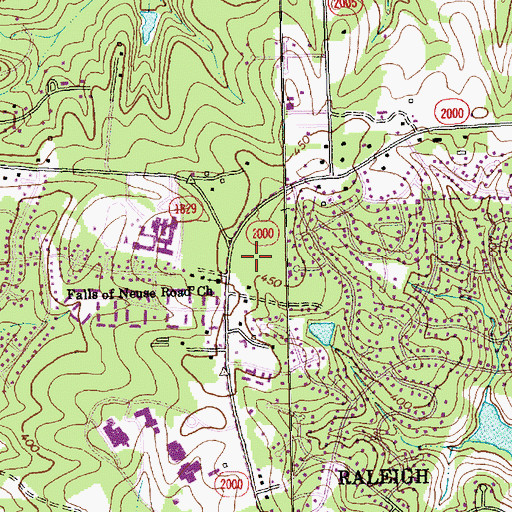 Topographic Map of North Ridge Post Office, NC