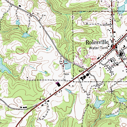 Topographic Map of Rolesville Post Office, NC