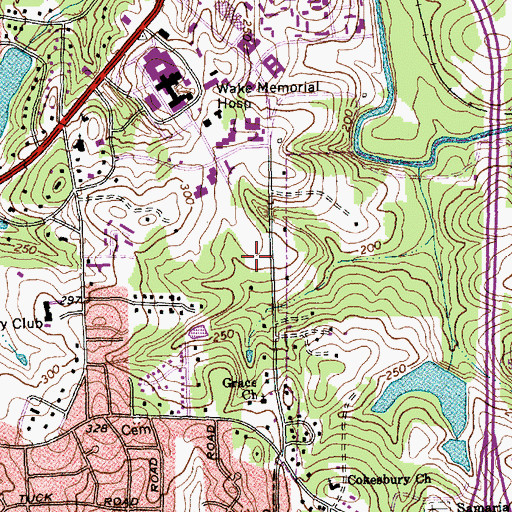 Topographic Map of Sunnybrook Post Office, NC
