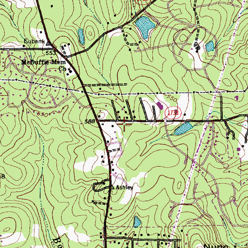 Topographic Map of Timberlyne Post Office, NC