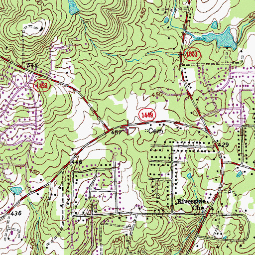 Topographic Map of Aldersgate Preschool, NC