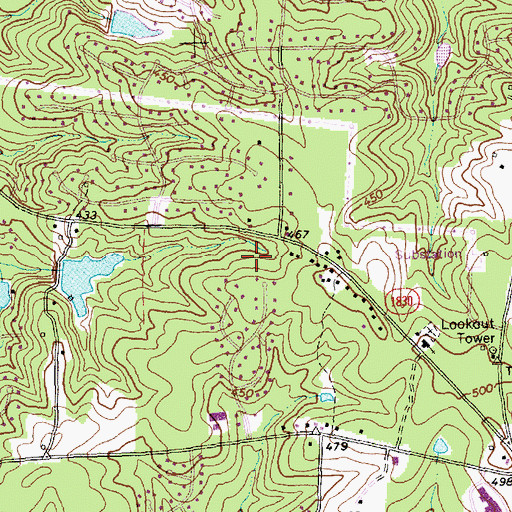 Topographic Map of Baileywick Road Elementary School, NC