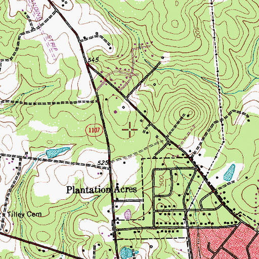 Topographic Map of C and L McDougle Elementary School, NC