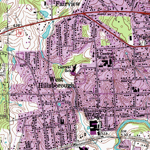 Topographic Map of Central Elementary School, NC