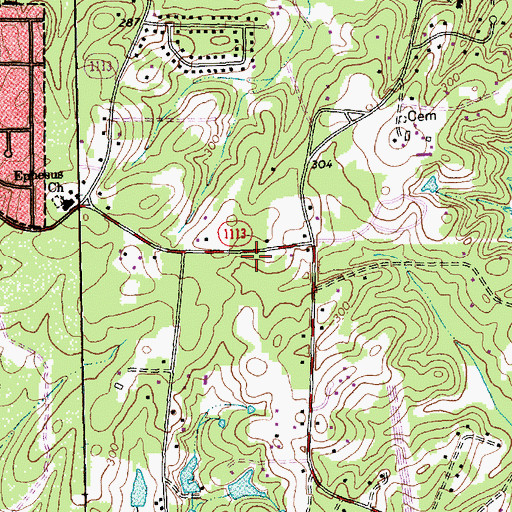 Topographic Map of Creekside Elementary School, NC
