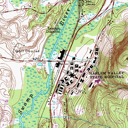 Topographic Map of Harlem Valley-Wingdale Station, NY