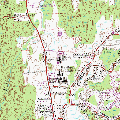 Topographic Map of Ralph R Smith School, NY