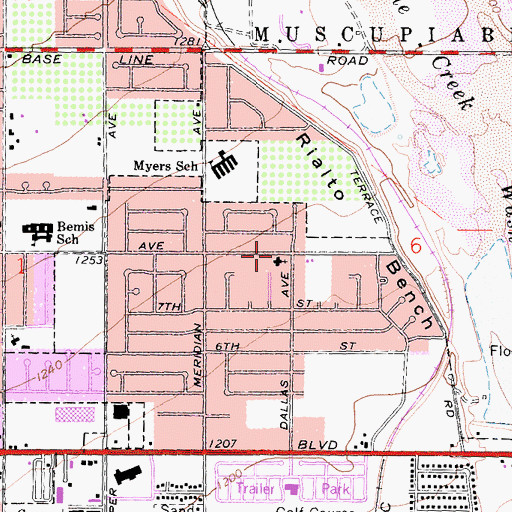 Topographic Map of Manna Missionary Church, CA