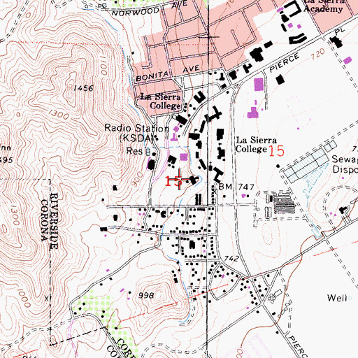Topographic Map of Meier Chapel, CA
