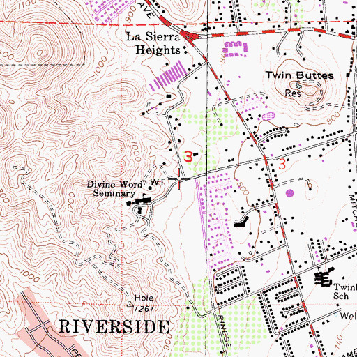Topographic Map of Ministerio Biblico Verbo Divino, CA