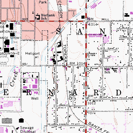 Topographic Map of Miracle Center Community Ministries, CA