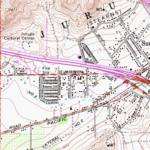 Topographic Map of Mission Worship Center, CA