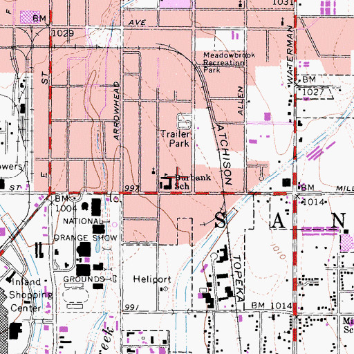 Topographic Map of Missions for Jesus Christ Church, CA